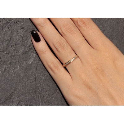 K18鍛造リング　ミルハーフエタニティ　9000093154