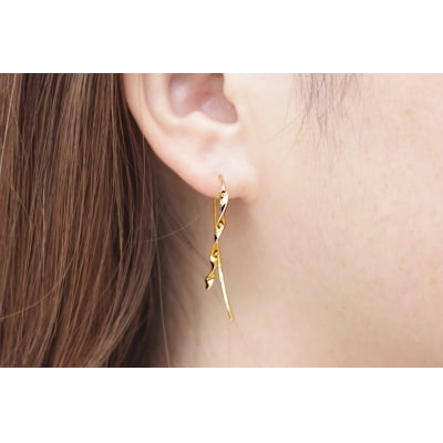 K18 ねじり地金フックピアス 05421 L