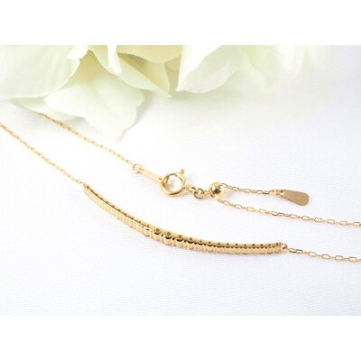 K18YG 0.30ctダイヤモンドグラデーションラインネックレスP2451