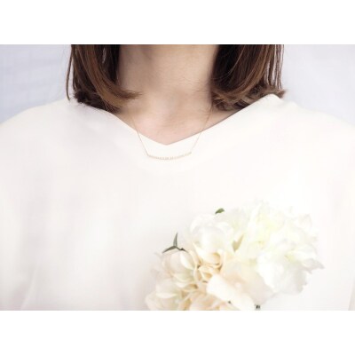 K18YG 0.30ctダイヤモンドグラデーションラインネックレスP2451