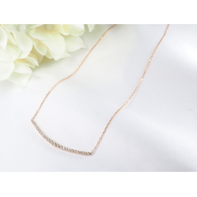 K18PG 0.30ctダイヤモンドグラデーションラインネックレスP2451