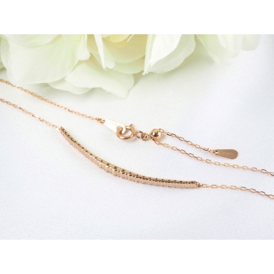 K18PG 0.30ctダイヤモンドグラデーションラインネックレスP2451