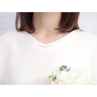 K18PG 0.30ctダイヤモンドグラデーションラインネックレスP2451