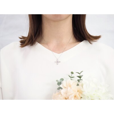PT900 0.50ct フラワーダイヤモンドネックレスP3250