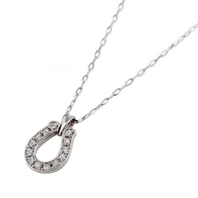 【Pt900】馬蹄 ダイヤモンド メンズネックレス　J-465