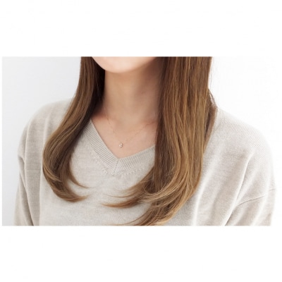 【K10PG】ハート 1粒 ダイヤモンド プチネックレス　 J-506