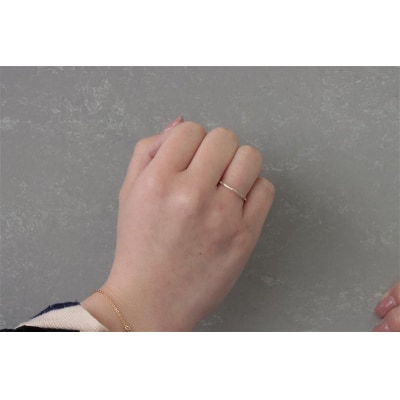 K18鍛造リング　極細1.3mmダイヤ8石　9000495276