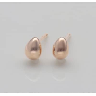K18ピンクゴールド　卵型ピアス　シリコンキャッチ付　9000514225