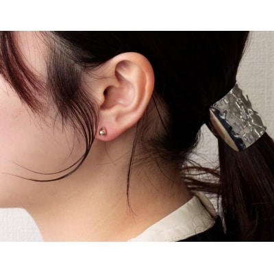 K18ピンクゴールド　卵型ピアス　シリコンキャッチ付　9000514225