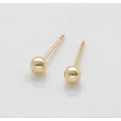 K18イエローゴールド　丸玉ピアス　シリコンキャッチ付　9000514324