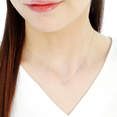 K10YG馬蹄ダイヤモンドネックレス(Fph013)