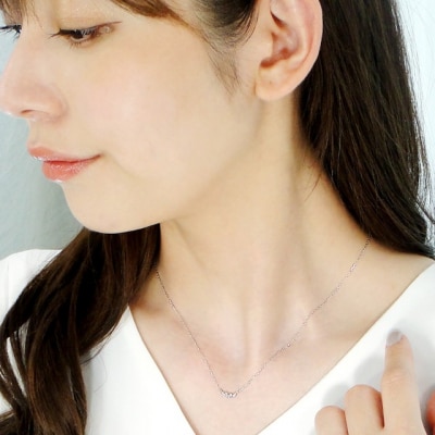 K10WG ダイヤモンドネックレス(Fph014-3)