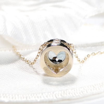 K10YGロンドンブルートパーズ ダイヤモンド ネックレス(Fph015)