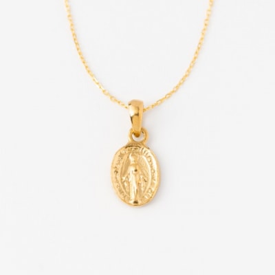 K24 マリア メダイ 純金 ゴールド ペンダント ネックレス 小 HH19775