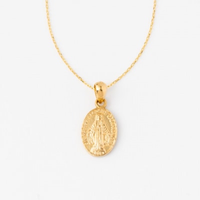 K24 マリア メダイ 純金 ゴールド ペンダント ネックレス 大 HH19776