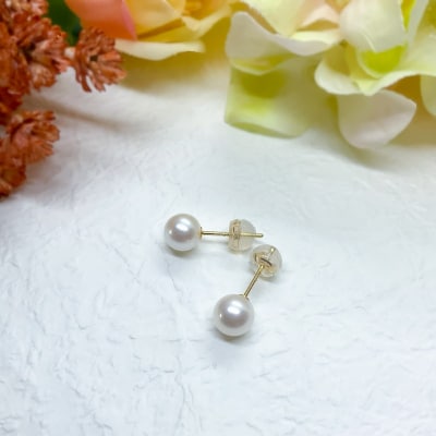 K18 あこや真珠 パールピアス 5.5mm (PE1060KD-5.5mm)