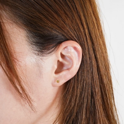 K24 純金(約0.40g)　ボールピアス　1個(片耳)(SH-0025)