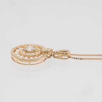 K18 Dカラートータル1ctUP ダイヤモンド ペンダントネックレス　HH-019705