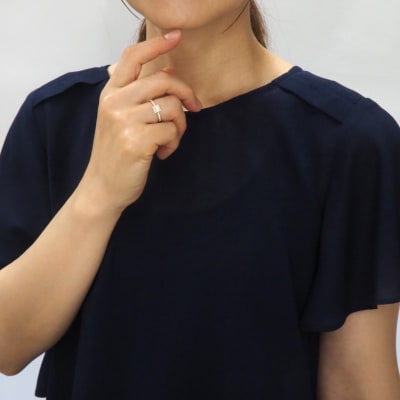 K18　プリンセスカットダイヤモンドリング　HR-009568