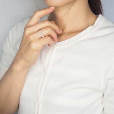 K18 2.0ctハーフエタニティダイヤモンド リング　HR-009589