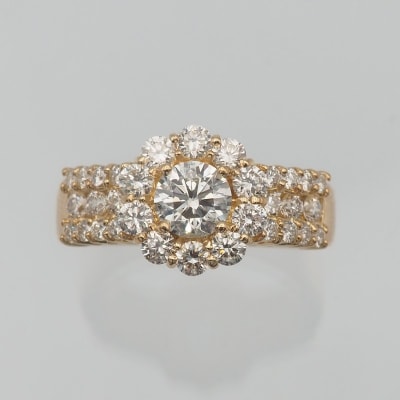 K18 1.5ctUP ダイヤモンド リング　HR-009615