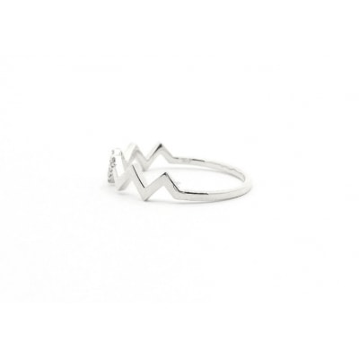 K10WGダイヤモンドハートビートリング R4101DI-2