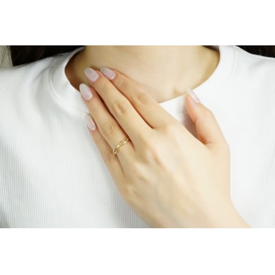 K10YG 地金チェーンデザインリング R4110-Y2