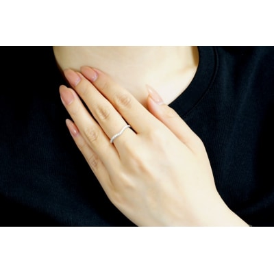 PT900V字ハーフエタニティーダイヤモンドリング R4108DI-P