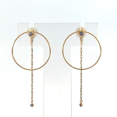 K18　タンザナイトピアス　SPIN-6