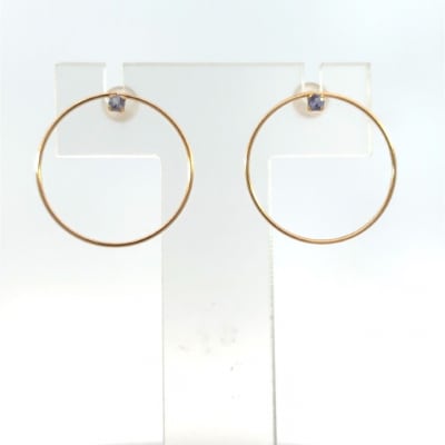 K18　タンザナイトピアス　SPIN-6