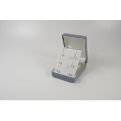 K18 あこや真珠 ロングフックピアス　JE320