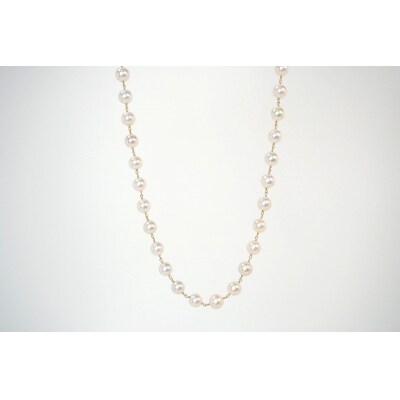 K18 あこや真珠 シャンク巻きロングネックレス　JN481-2