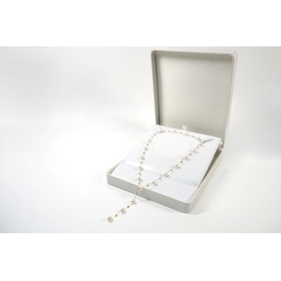 K18 あこや真珠×ミラーボールステーションネックレス　JN704-2