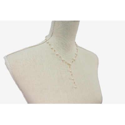 K18 あこや真珠×ミラーボールステーションネックレス　JN704-2