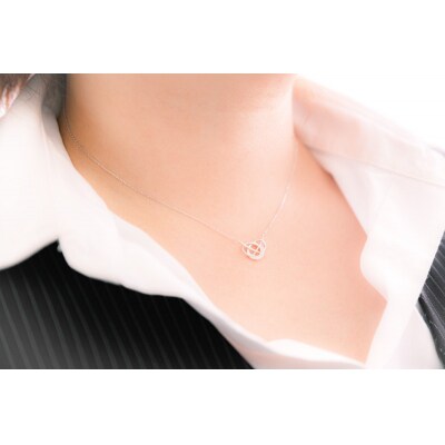 Pt900 水引ネックレス あわじ結び CN-122