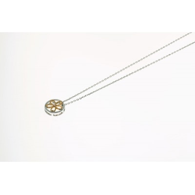 Pt900 K18 さくらモチーフネックレス CN-281-YG