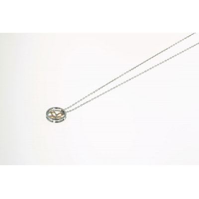 Pt900 K18 さくらモチーフネックレス CN-281-YG