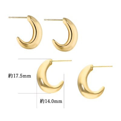 K18モダンデザインスタッドピアス(KE-263)