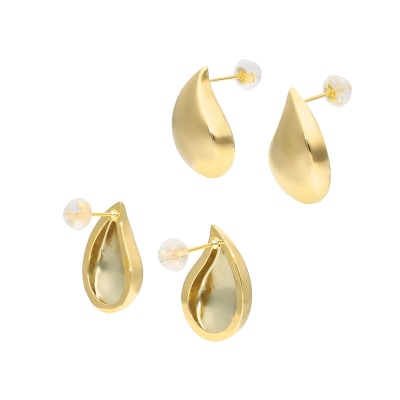 K18 ペアシェイプモチーフスタッドピアス(KE-1311)