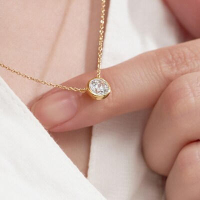 K18 シンプルダイヤモンドネックレス(0.5ct)　60-9577