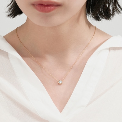 K18 シンプルダイヤモンドネックレス(0.5ct)　60-9577