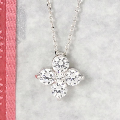 Pt900　0.50ct　ダイヤモンド スイートフラワー ペンダント-P0081