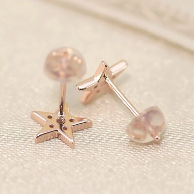 K18PG　星パヴェ　ダイヤモンド　ピアス　e022-PG