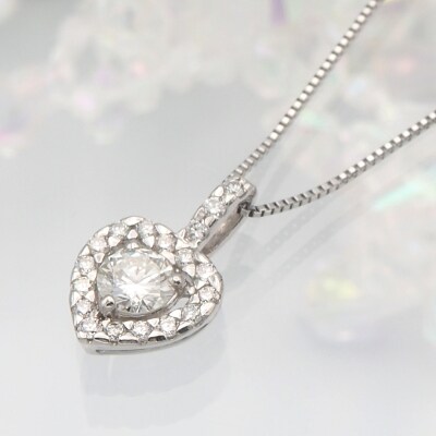 プラチナ　0.65ct　ハートダイヤモンド ペンダントネックレス　FHH-019689