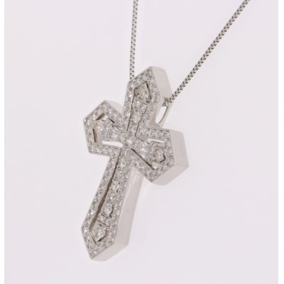 プラチナ900 クロスダイヤモンドネックレス 1.00ct EJ-111