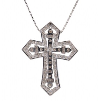 プラチナ900 クロスダイヤモンドネックレス 1.00ct EJ-111