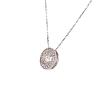 プラチナ900 ネックレス ダイヤモンド 中石 0.25ct up 脇石0.10ct EJ-112