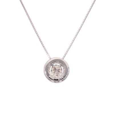 プラチナ900 ネックレス ダイヤモンド 中石 0.25ct up 脇石0.10ct EJ-112
