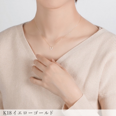 K18YG ホースシューダイヤモンド ネックレス Medium / b0370da