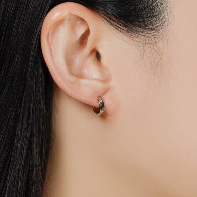 K18/Pt900/K18PG スリーカラー フープイヤリング small /a0014mteg